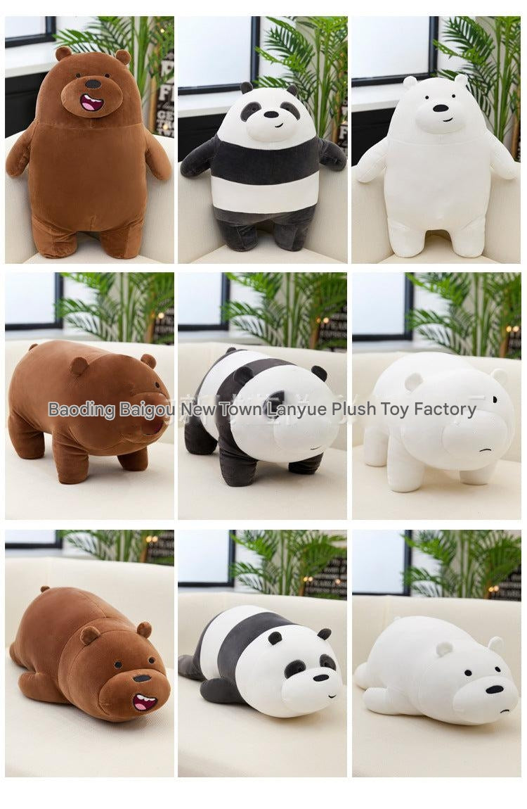 Cuddly Panda Plush Toy Pillow on bed