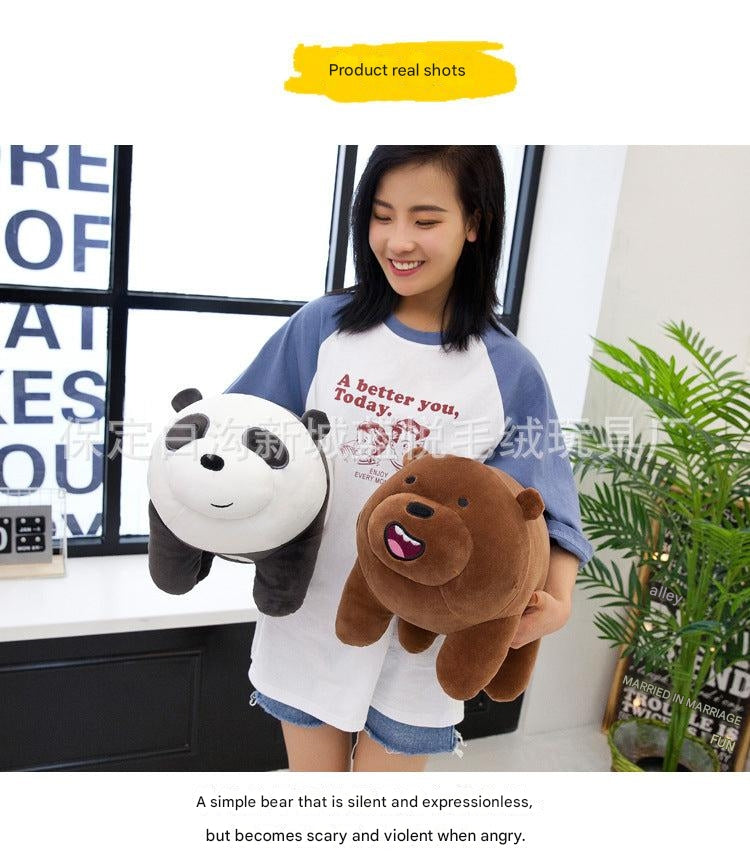 Cuddly Panda Plush Toy Pillow in child's arms