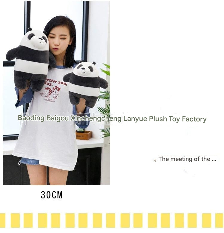 Cuddly Panda Plush Toy Pillow smiling