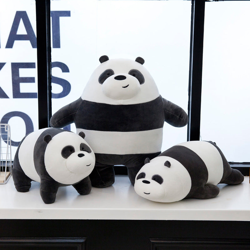 Cuddly Panda Plush Toy Pillow side view