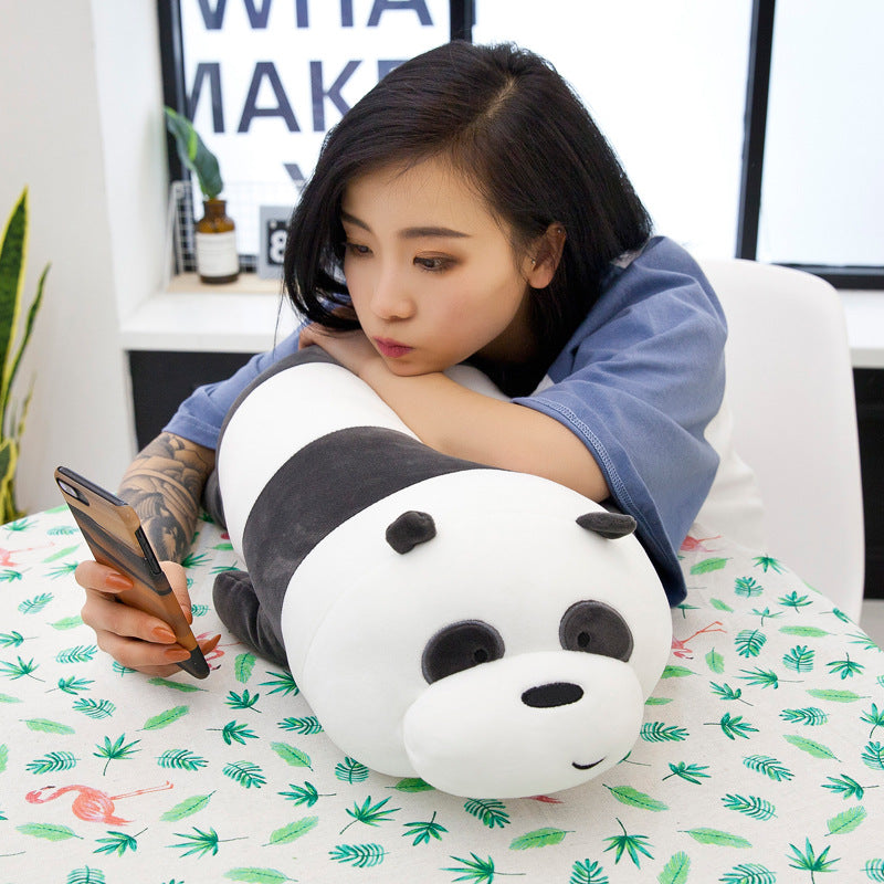 Cuddly Panda Plush Toy Pillow back view