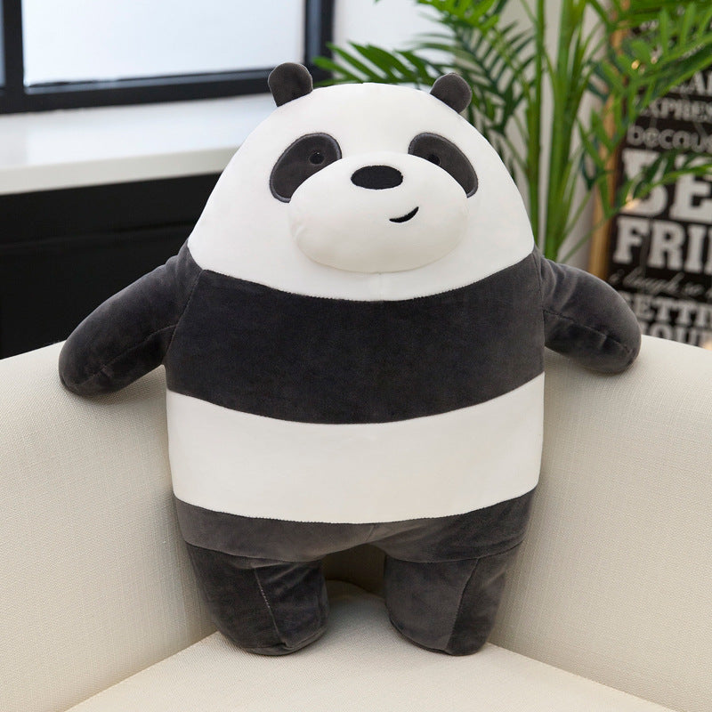 Cuddly Panda Plush Toy Pillow smiling