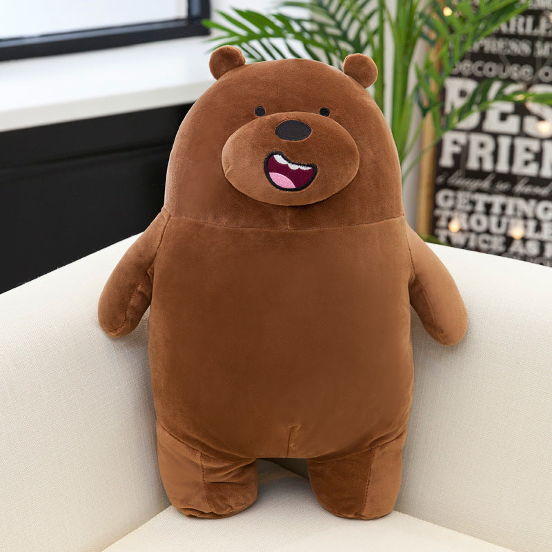 Cuddly Panda Plush Toy Pillow on sofa