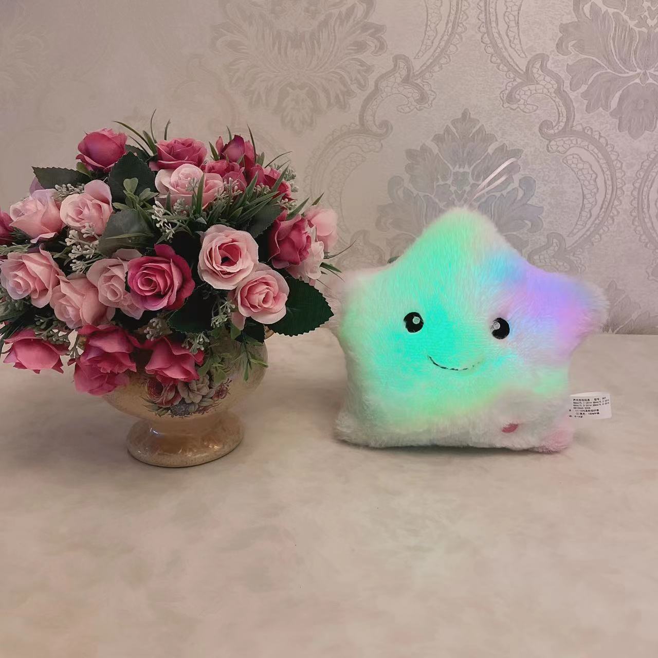 Bright multi-coloured lights plush toy