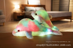 Cuddly glowing dolphin plush toy light feature