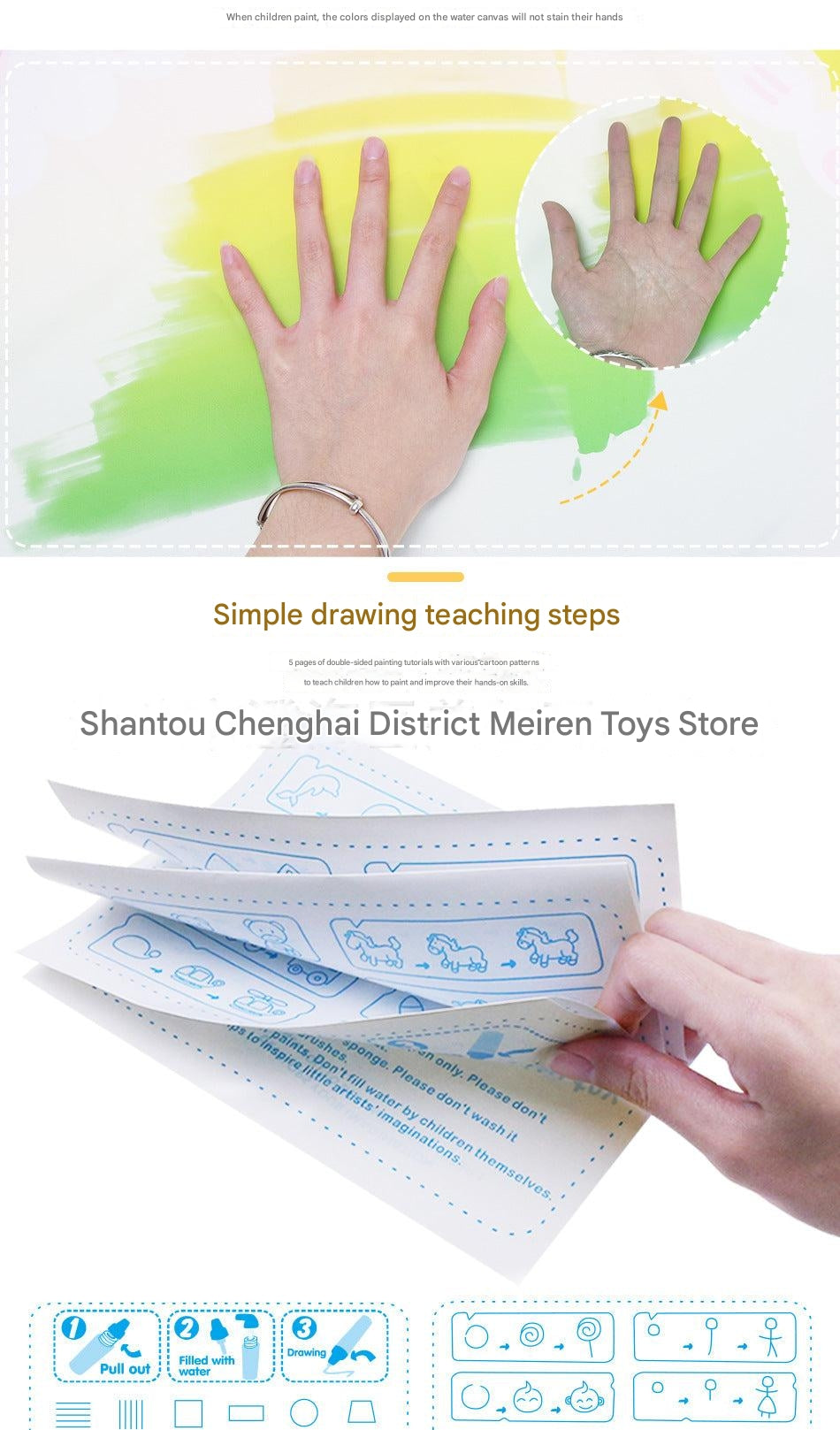 Creative moment with a water drawing mat