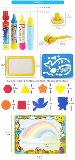 Portable water drawing mat for kids outdoors