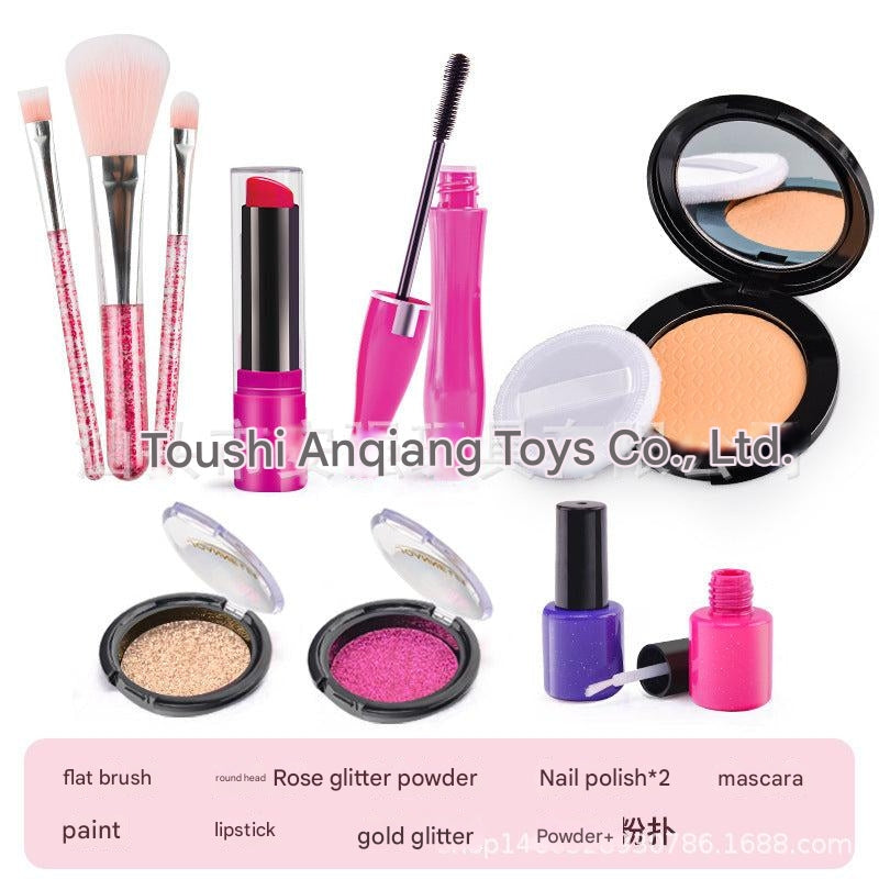 Portable cosmetic bag with makeup toys