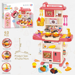 Interactive Kids' Play Kitchen Set with Light and Sound