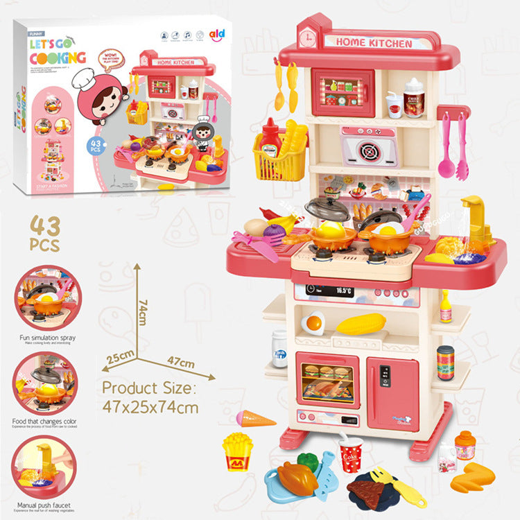 Interactive Kids' Play Kitchen Set with Light and Sound
