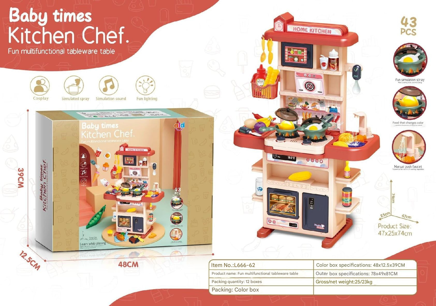 Non-toxic plastic toy kitchen