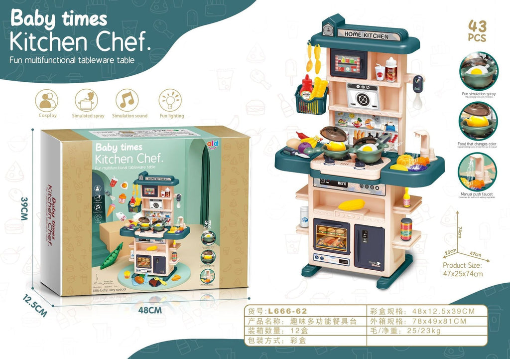 Imaginative play session with kitchen toys