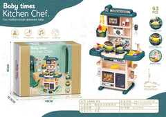 Imaginative play session with kitchen toys