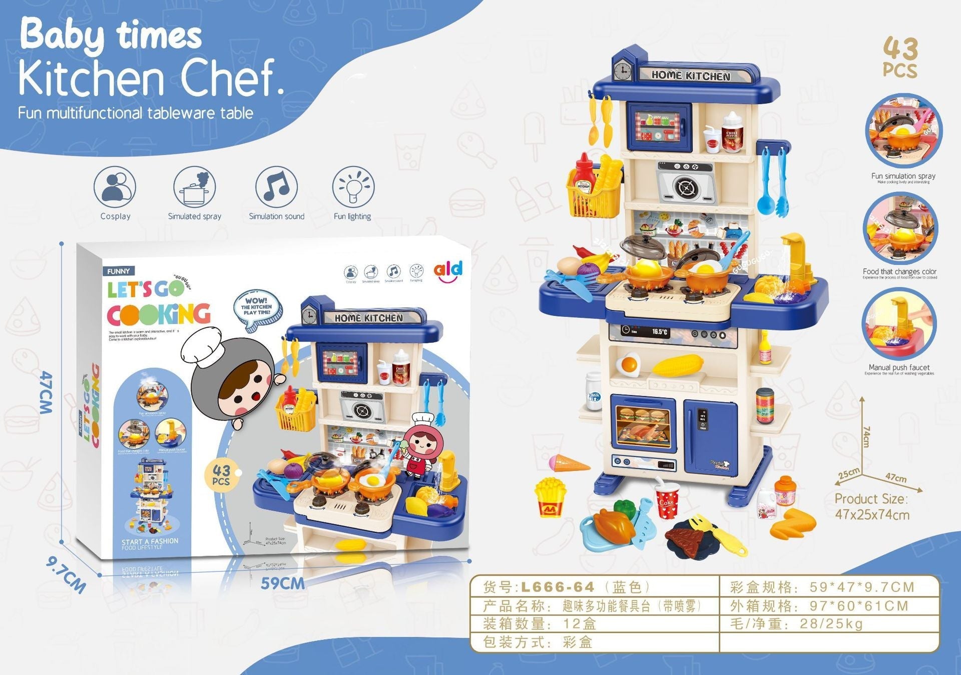Children's cooking playset for creative play