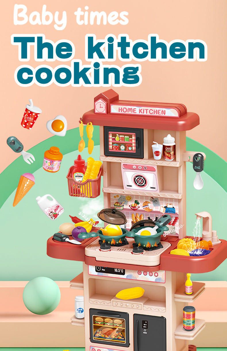Interactive Kids' Play Kitchen Set with Light and Sound