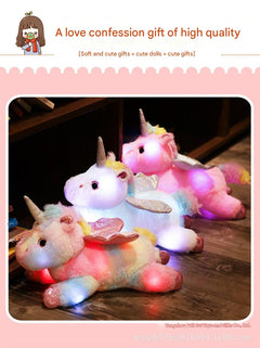 Glowing Unicorn Plush Toy close up