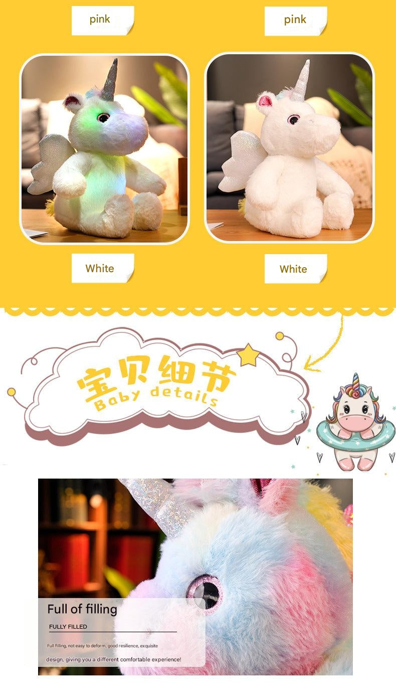 Glowing Unicorn Plush Toy front view