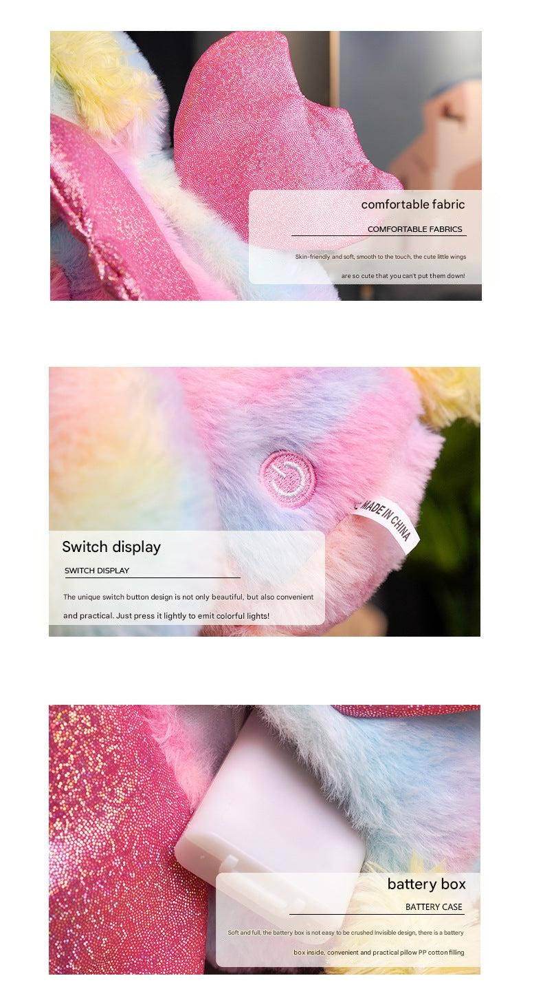Glowing Unicorn Plush Toy side view
