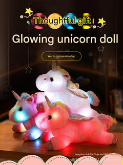 Glowing Unicorn Plush Toy close up