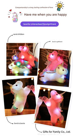 Glowing Unicorn Plush Toy with child