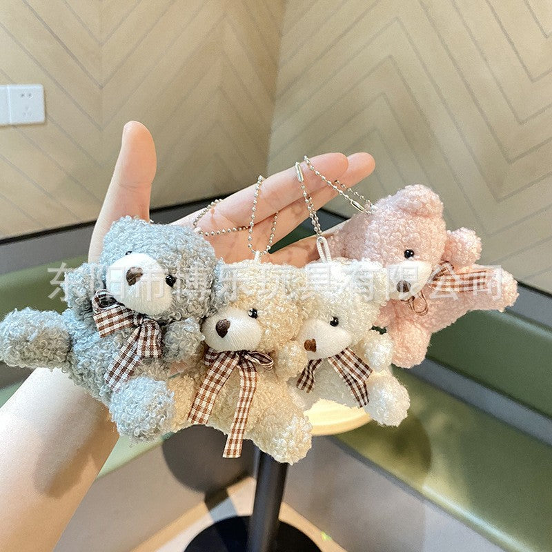 Cute plush toys keychain displayed