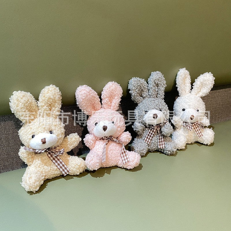 Lightweight plush keychain on backpack