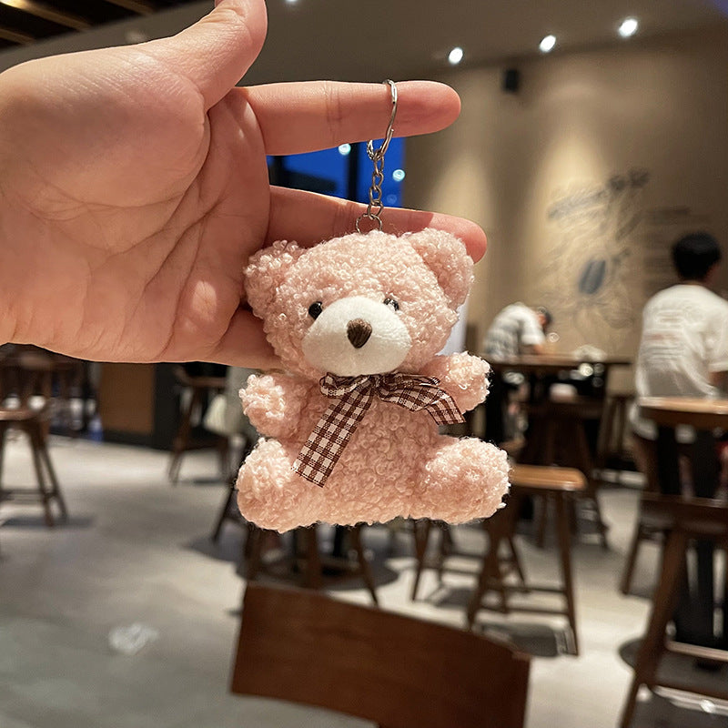 Adorable teddy bear plush keychain for backpacks