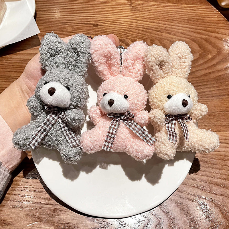 Plush keychain charm close-up