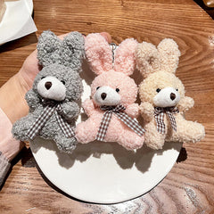Plush keychain charm close-up