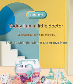 Kids role play doctor set in use