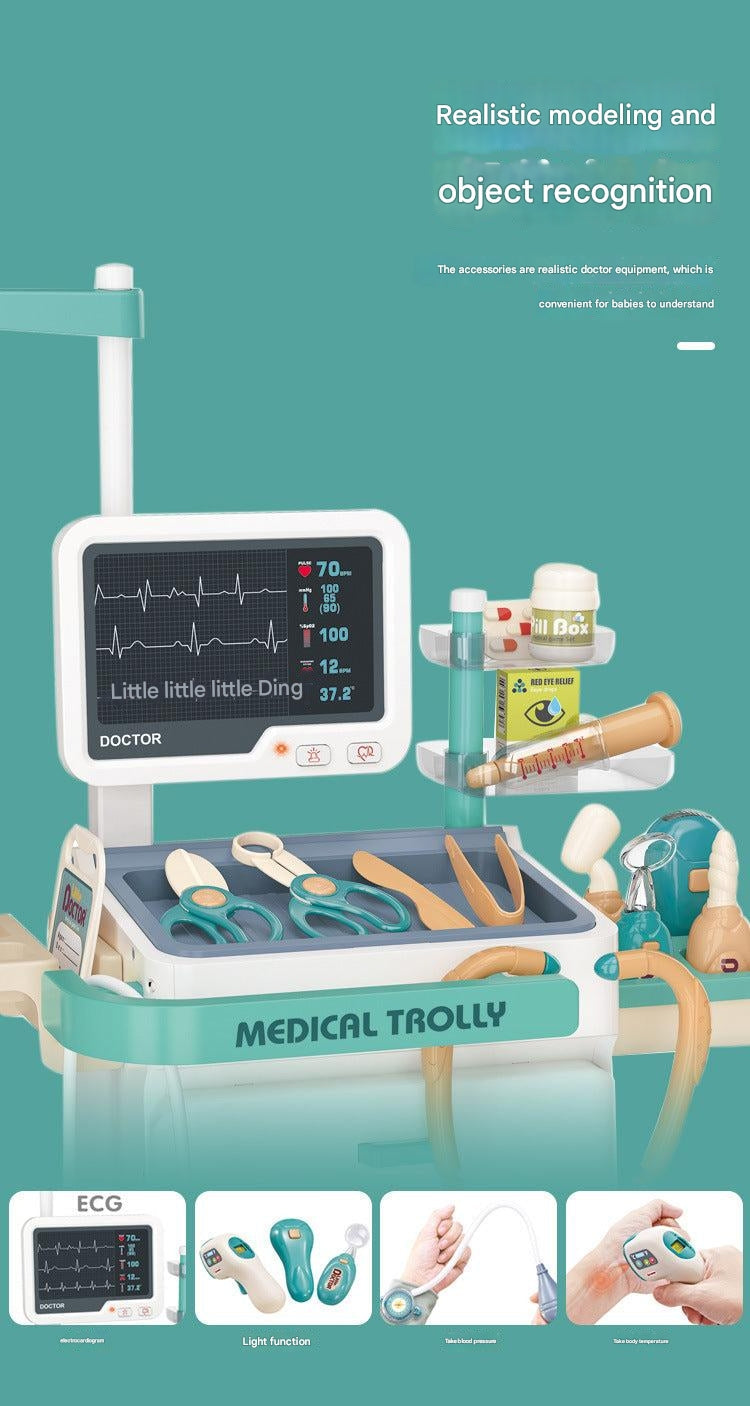 Imaginative play scene with kids medical set