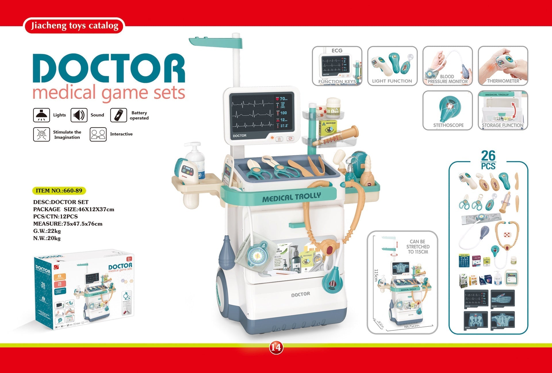 Imaginative play scene with kids medical set