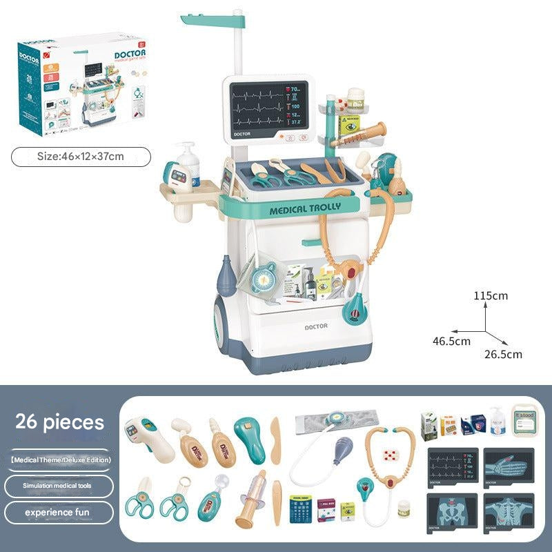 Imaginative play scene with kids medical set