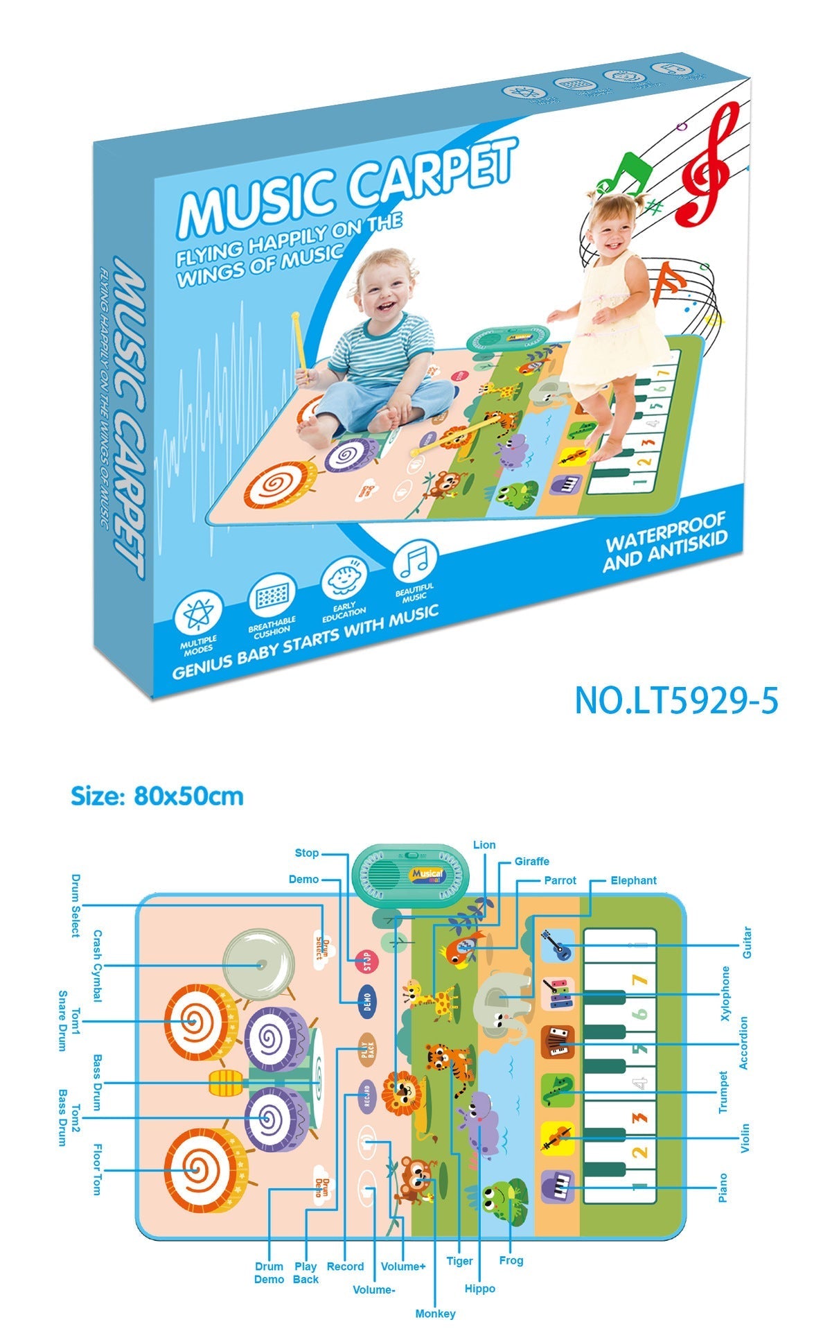 Child-Safe Music Mat for Young Musicians