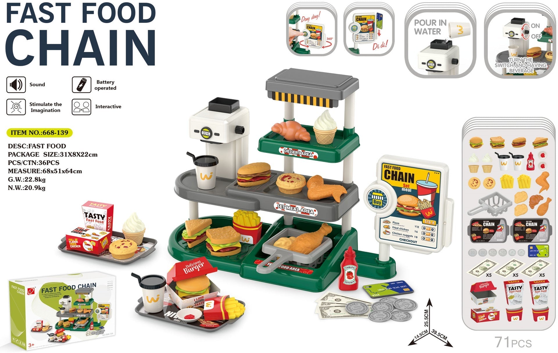 Brightlights feature in Mini Supermarket Playset