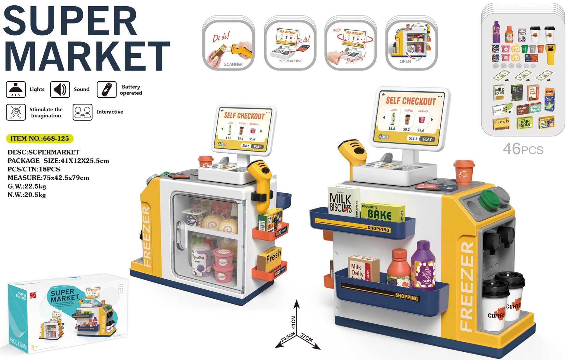 Coffee machine in children's Mini Supermarket toy