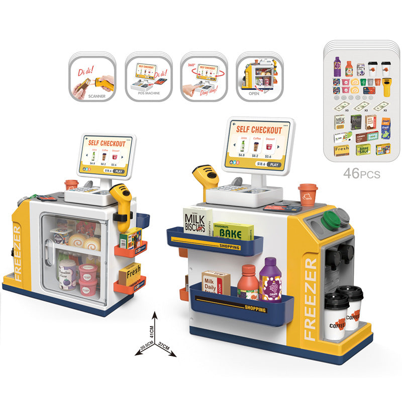 Kids' Mini Supermarket Playset with water-spraying feature