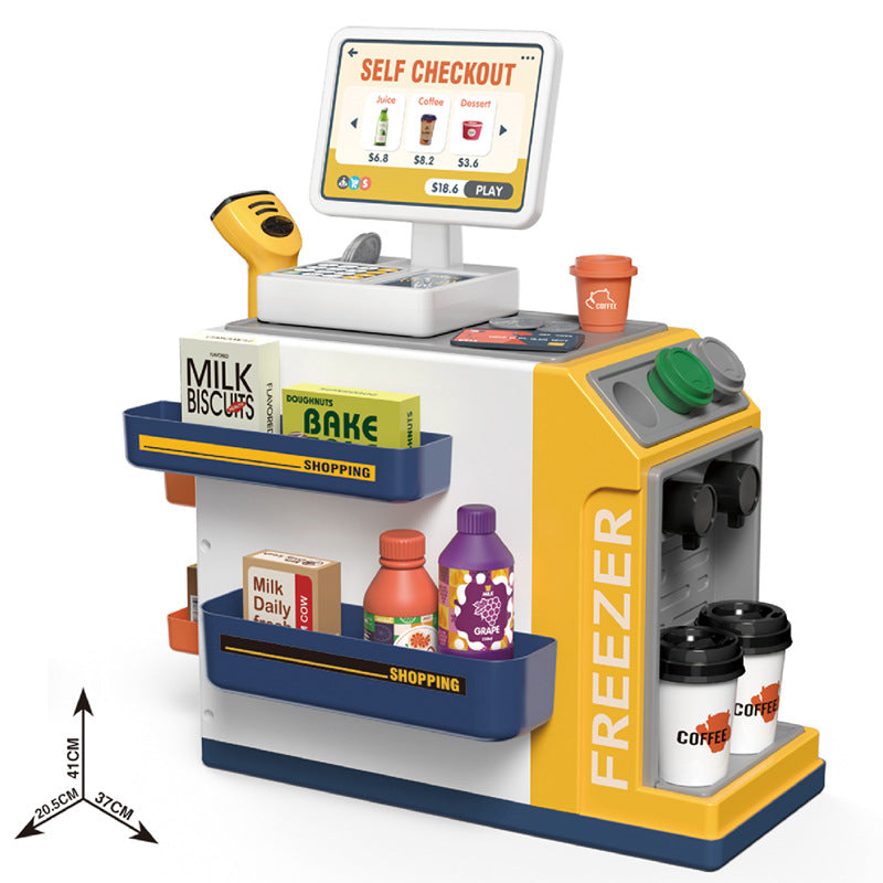 Realistic supermarket fixtures in kids' playset