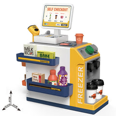 Realistic supermarket fixtures in kids' playset