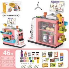Realistic supermarket fixtures in kids' playset