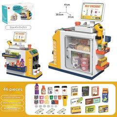 Children role-playing at the Mini Supermarket