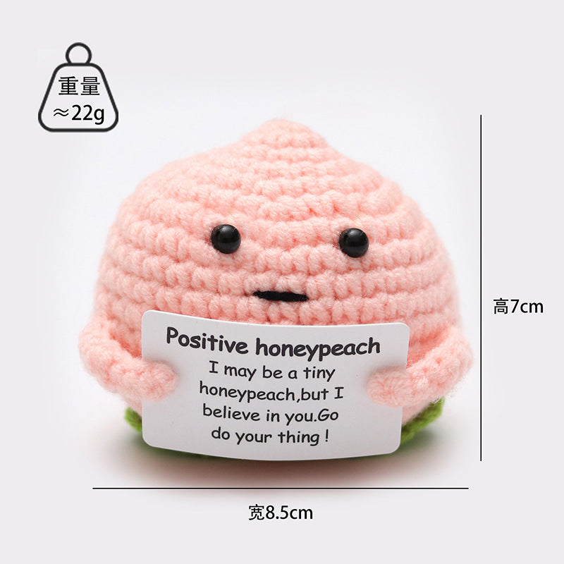 Handmade knit broccoli character pot decor