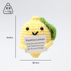 Close-up of knitted broccoli miniature