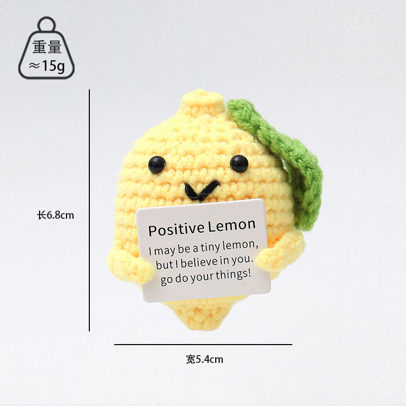 Close-up of knitted broccoli miniature
