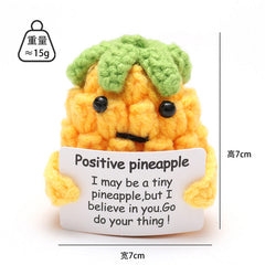 Handmade knit broccoli character pot decor