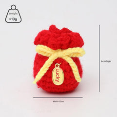 Close-up of knitted octopus miniature