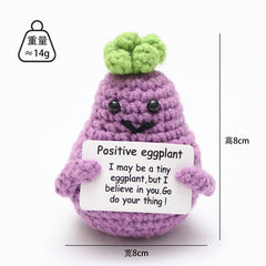 Close-up of knitted broccoli miniature