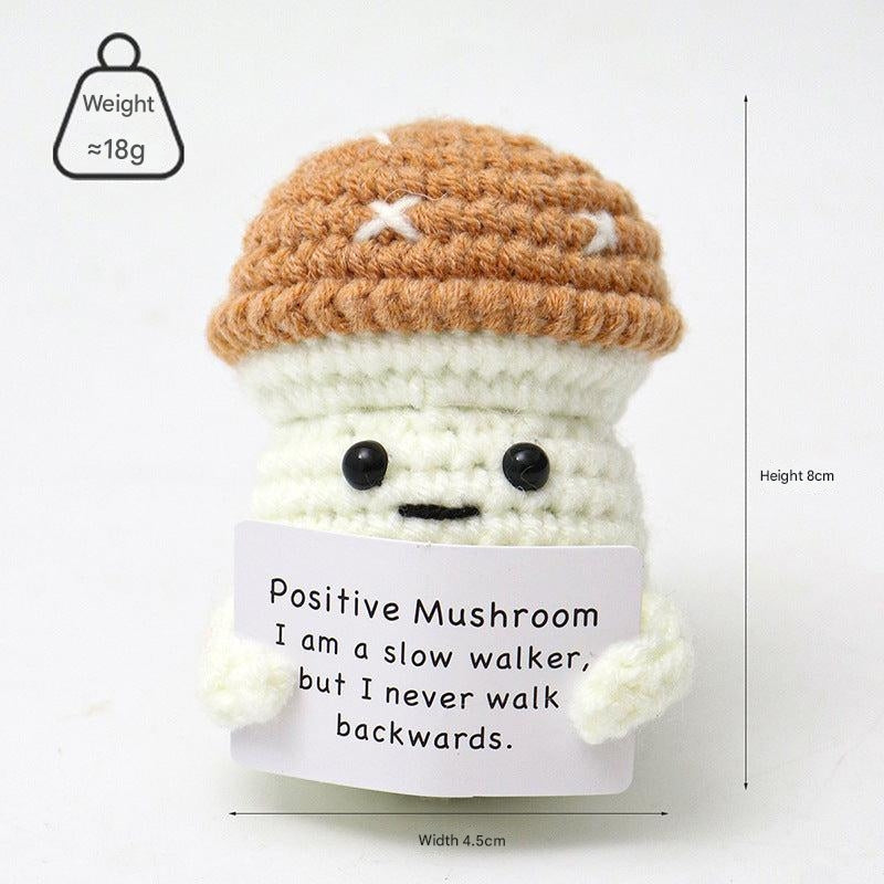 Close-up of knitted broccoli miniature