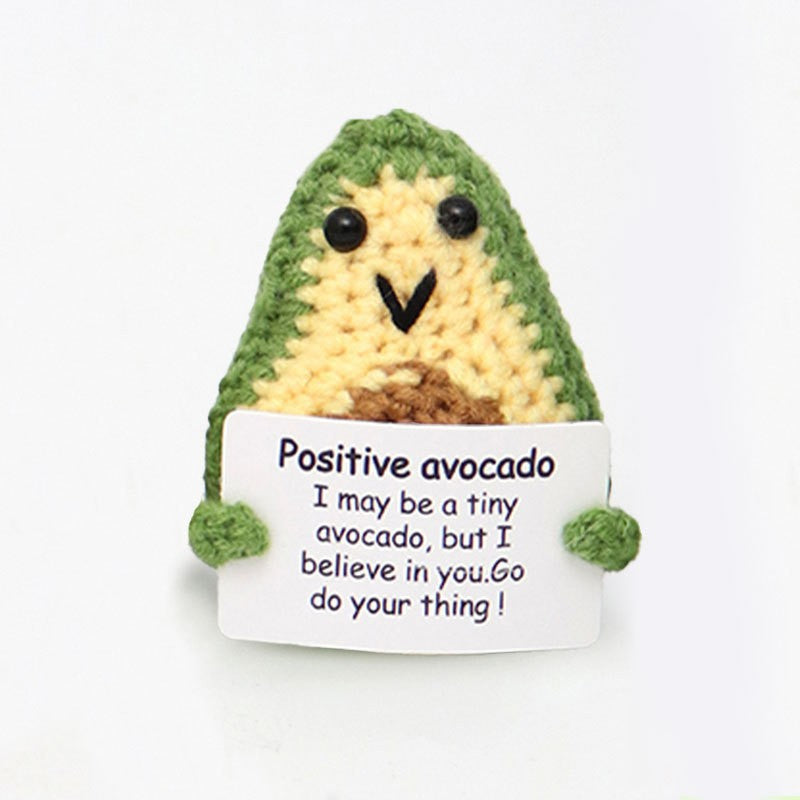 Handmade knit broccoli character pot decor