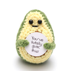 Close-up of knitted broccoli miniature